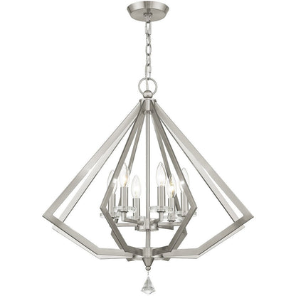 Six Light Dimmable Chandelier With Shades