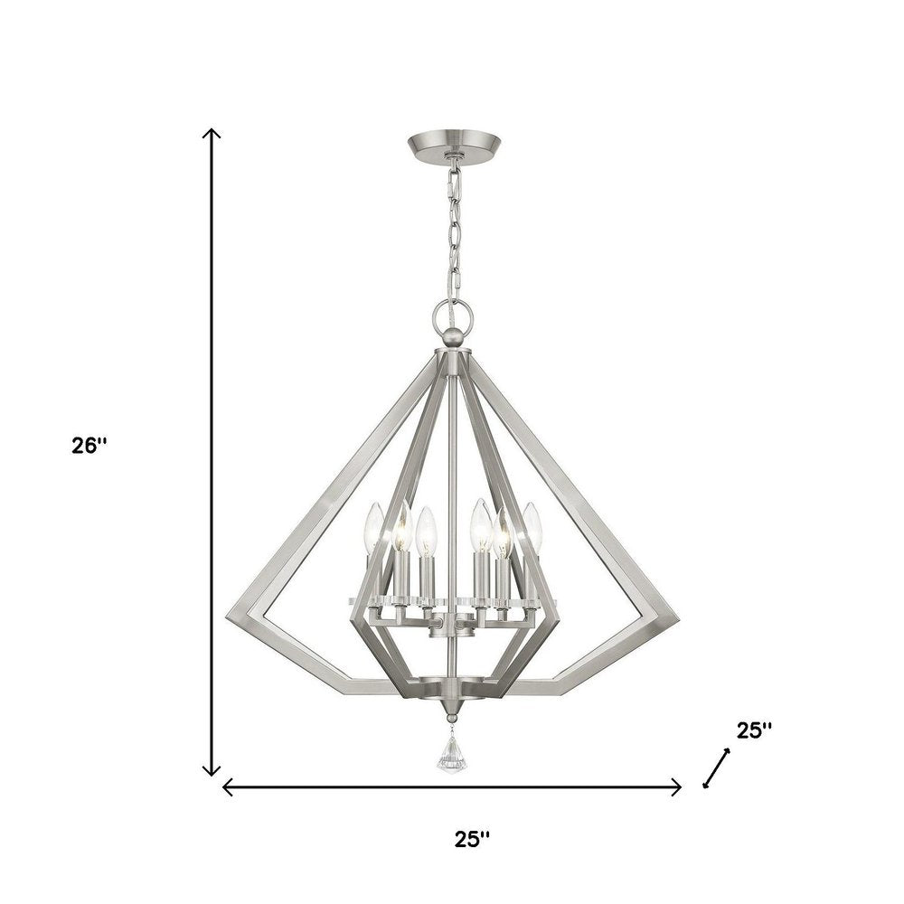 Six Light Dimmable Chandelier With Shades
