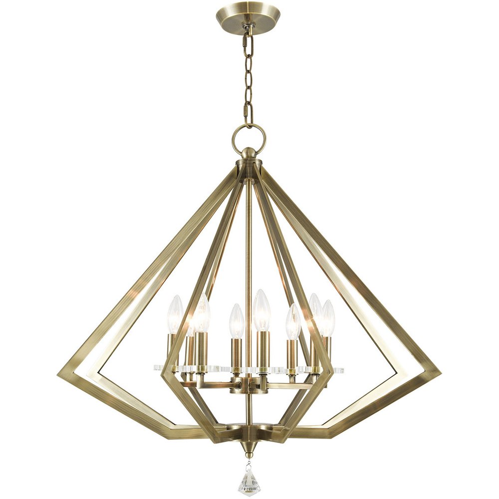 Eight Light Dimmable Chandelier With Shades
