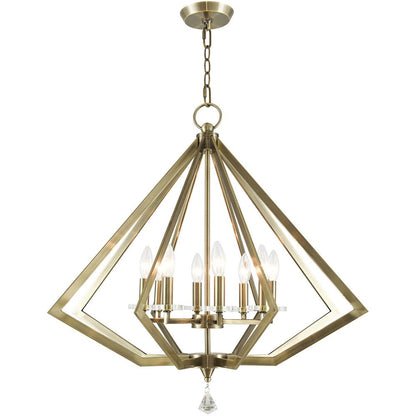 Eight Light Dimmable Chandelier With Shades