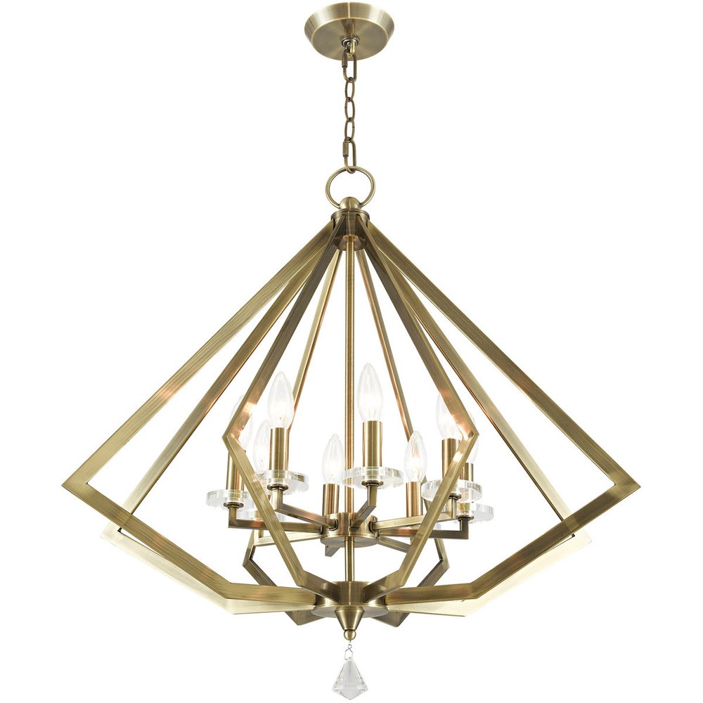 Eight Light Dimmable Chandelier With Shades