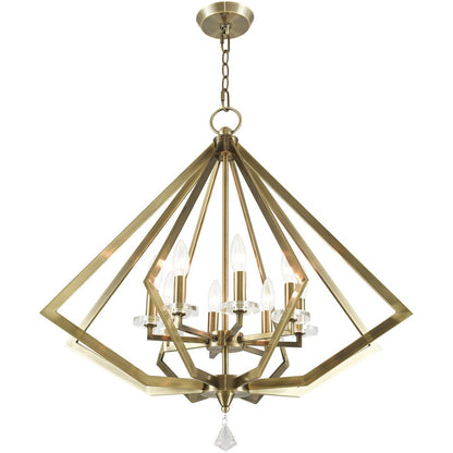 Eight Light Dimmable Chandelier With Shades