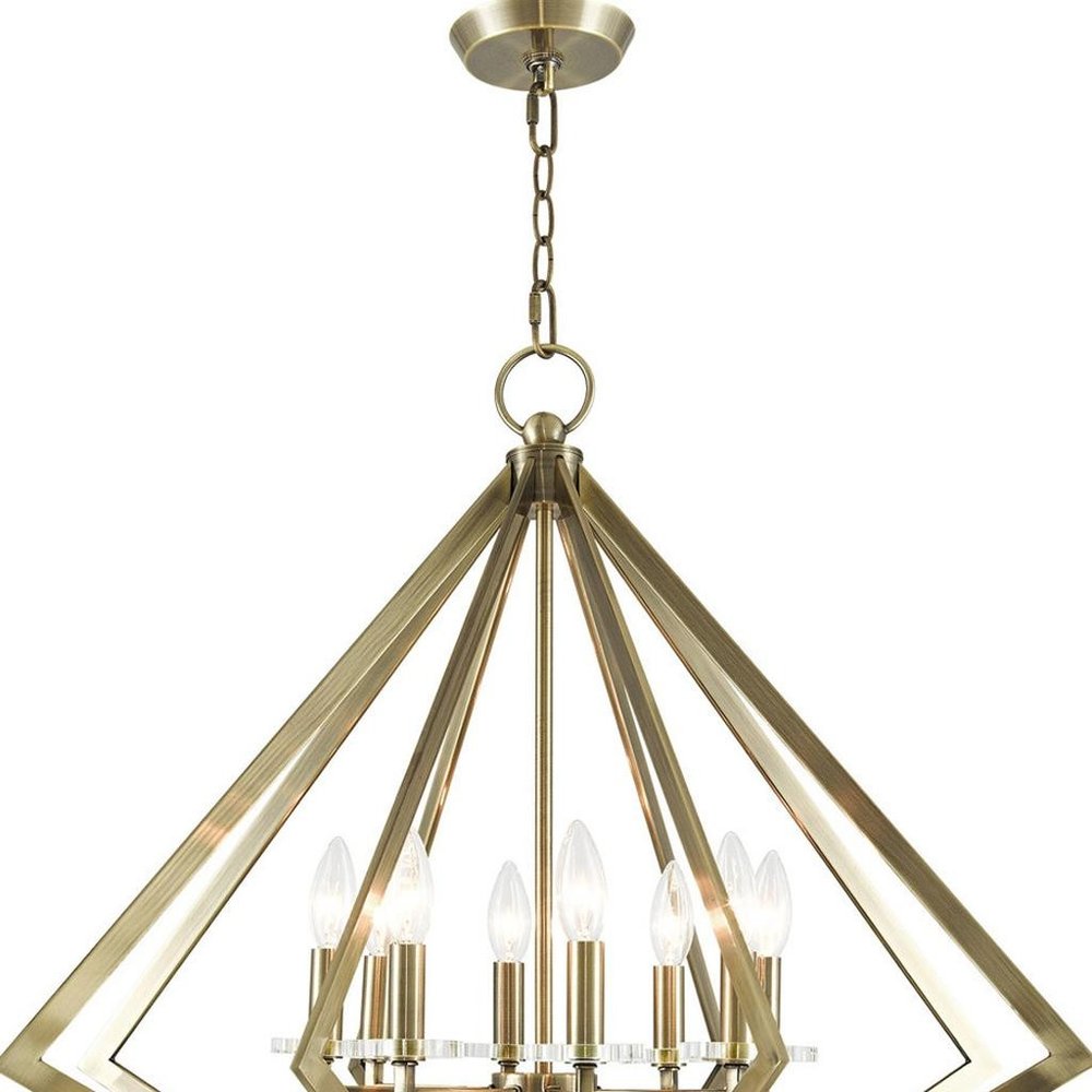 Eight Light Dimmable Chandelier With Shades