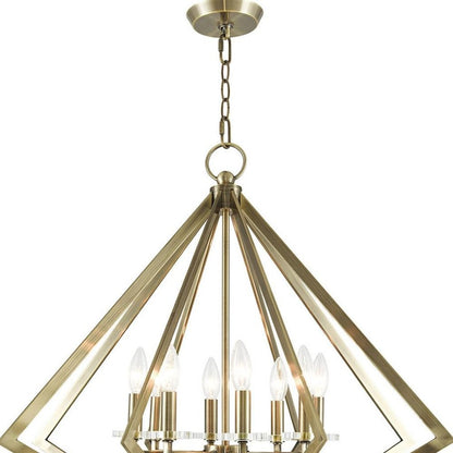 Eight Light Dimmable Chandelier With Shades
