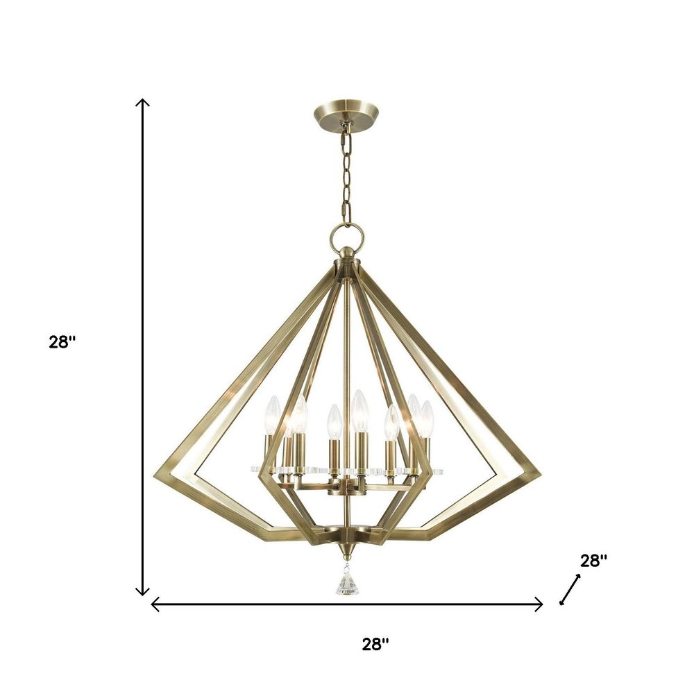 Eight Light Dimmable Chandelier With Shades