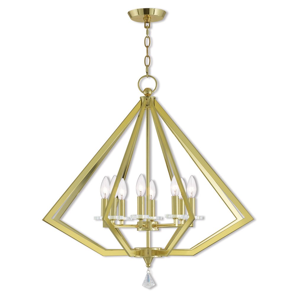 Eight Light Dimmable Chandelier With Shades