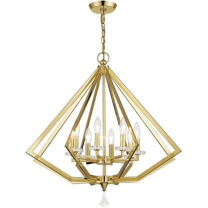Eight Light Dimmable Chandelier With Shades