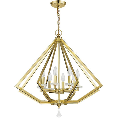 Eight Light Dimmable Chandelier With Shades