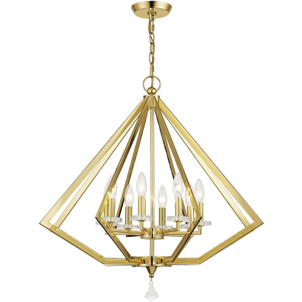 Eight Light Dimmable Chandelier With Shades
