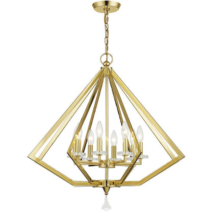 Eight Light Dimmable Chandelier With Shades