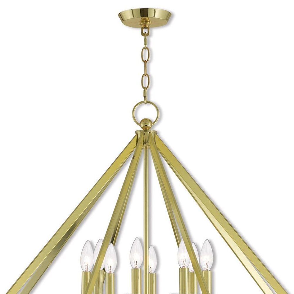 Eight Light Dimmable Chandelier With Shades