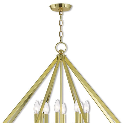 Eight Light Dimmable Chandelier With Shades