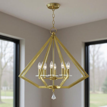 Eight Light Dimmable Chandelier With Shades