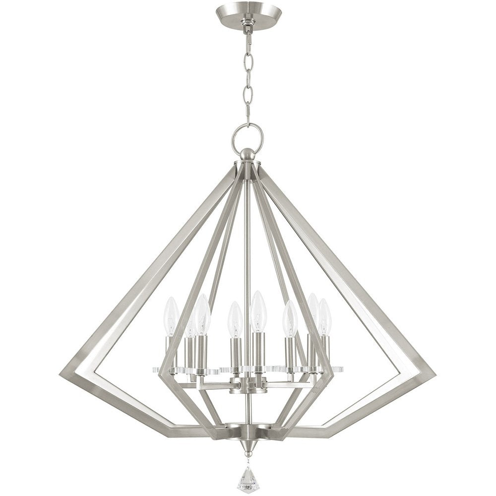 Eight Light Dimmable Chandelier With Shades