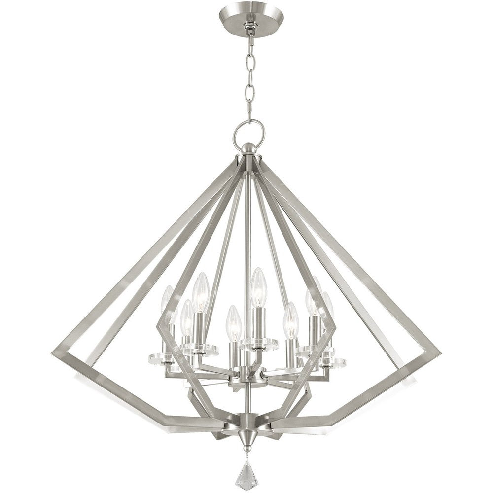 Eight Light Dimmable Chandelier With Shades