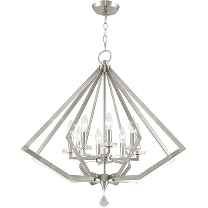 Eight Light Dimmable Chandelier With Shades