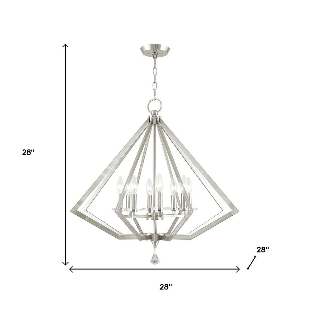 Eight Light Dimmable Chandelier With Shades