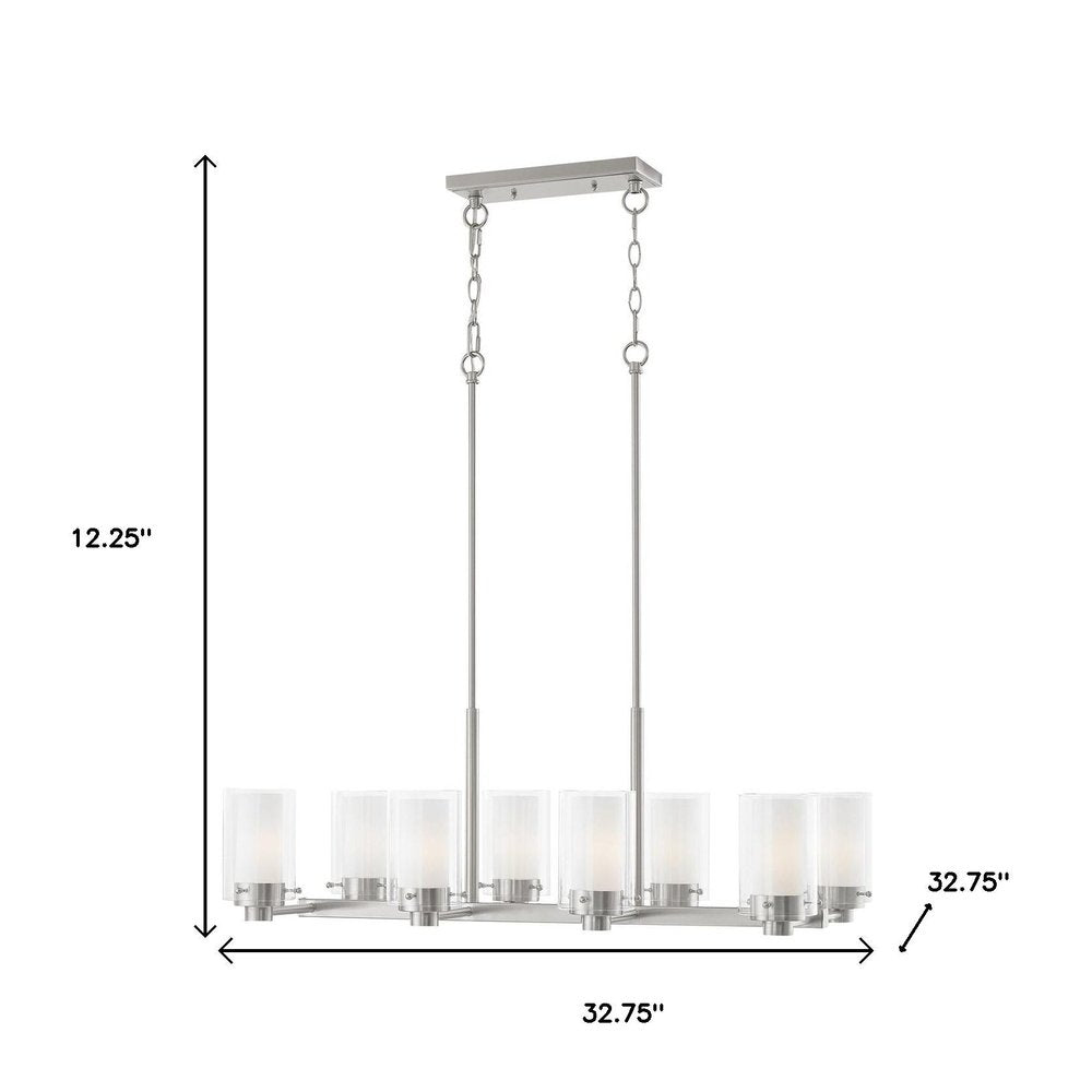 Eight Light Dimmable Chandelier With Shades