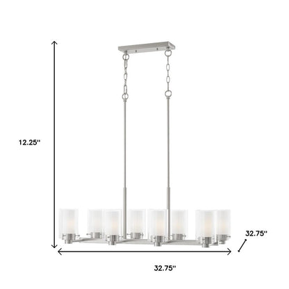 Eight Light Dimmable Chandelier With Shades