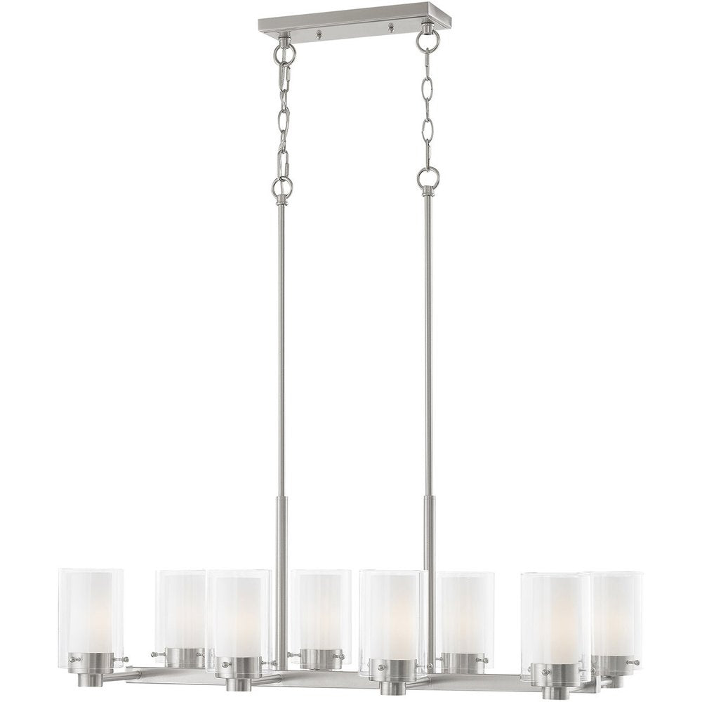Eight Light Dimmable Chandelier With Shades