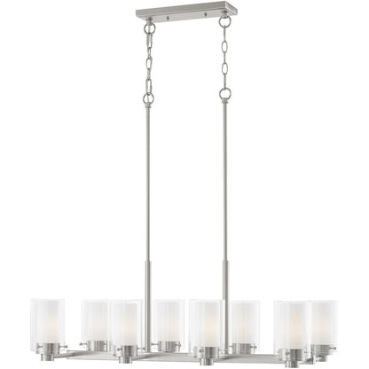Eight Light Dimmable Chandelier With Shades