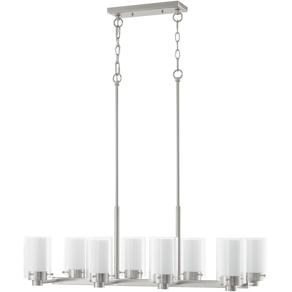 Eight Light Dimmable Chandelier With Shades