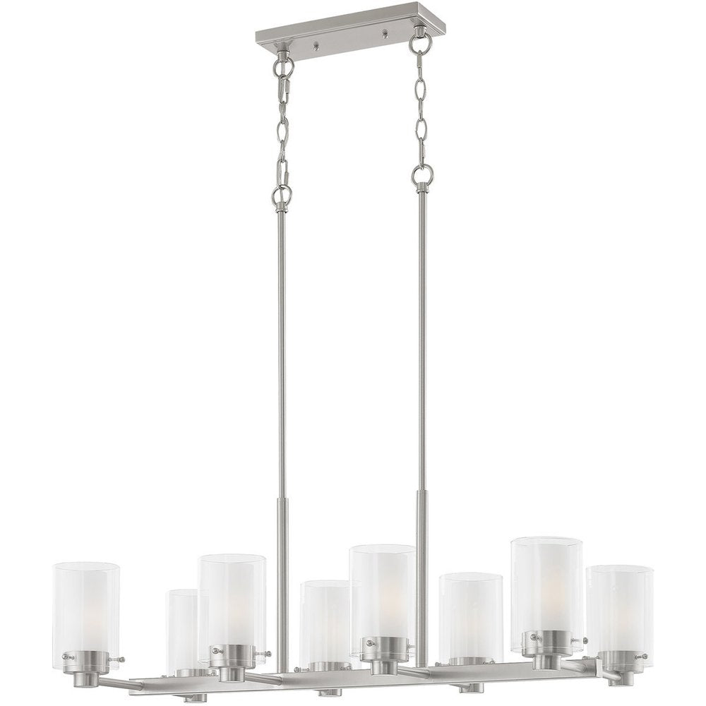 Eight Light Dimmable Chandelier With Shades