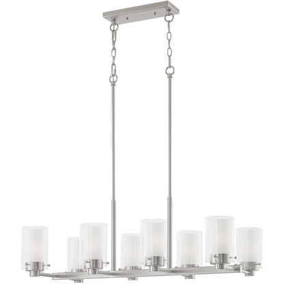 Eight Light Dimmable Chandelier With Shades