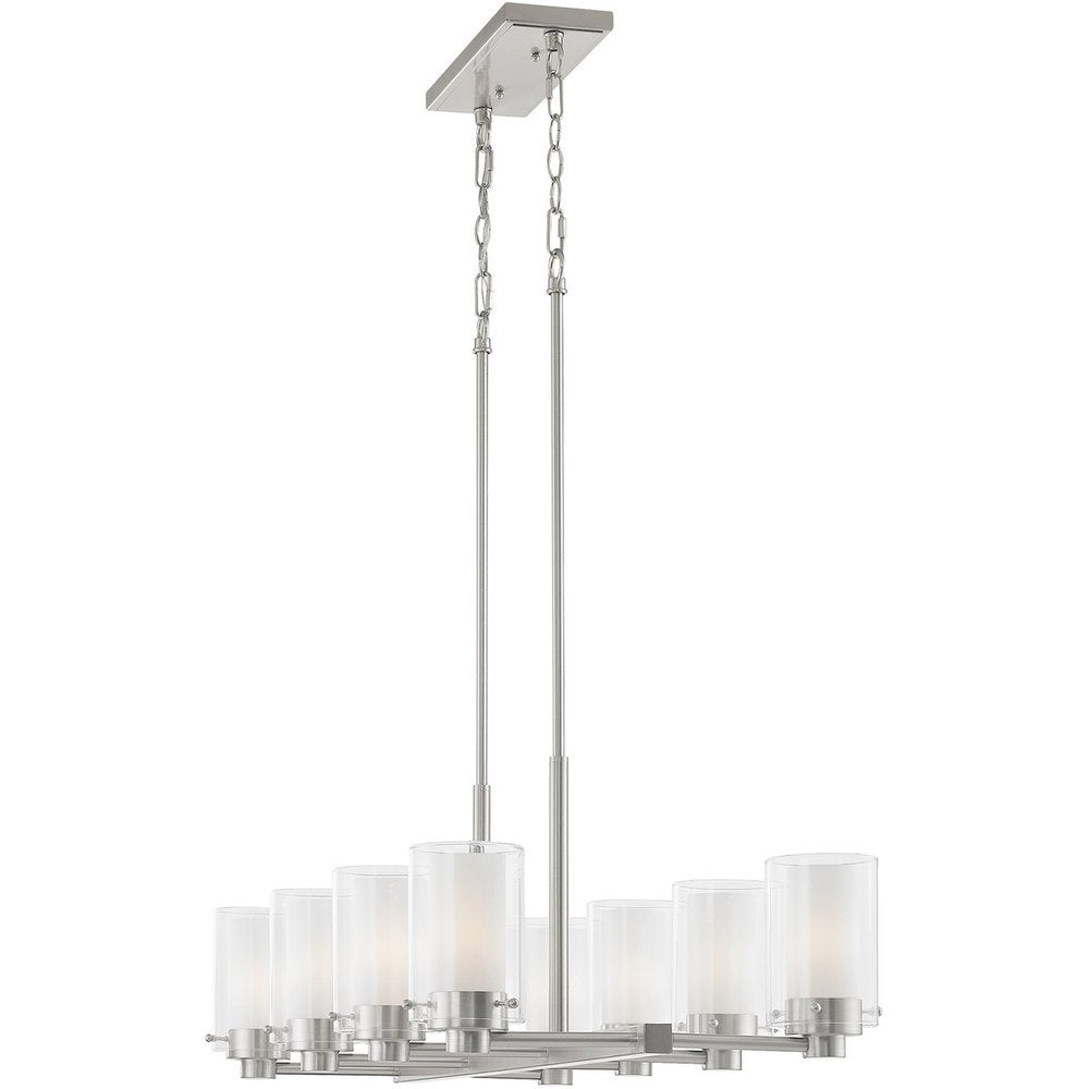 Eight Light Dimmable Chandelier With Shades