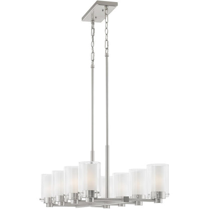 Eight Light Dimmable Chandelier With Shades