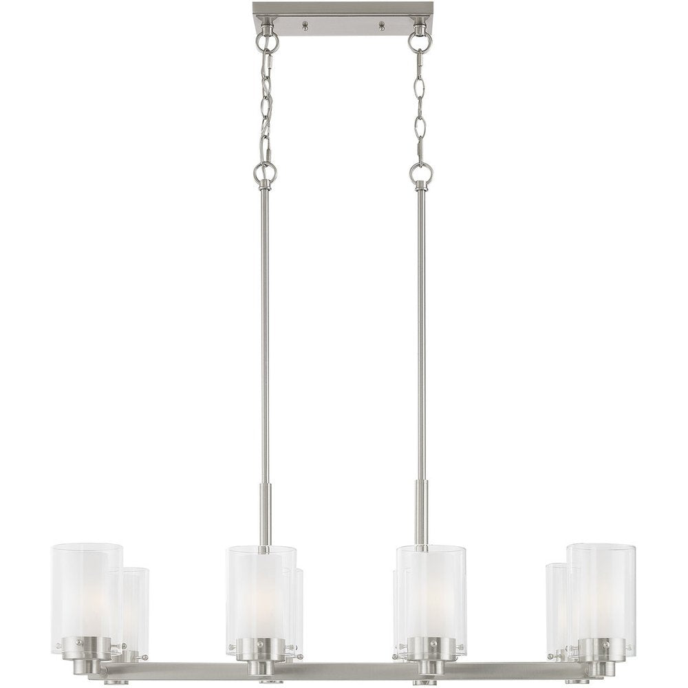 Eight Light Dimmable Chandelier With Shades