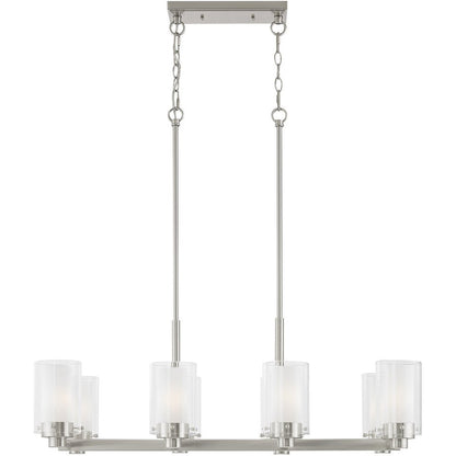 Eight Light Dimmable Chandelier With Shades