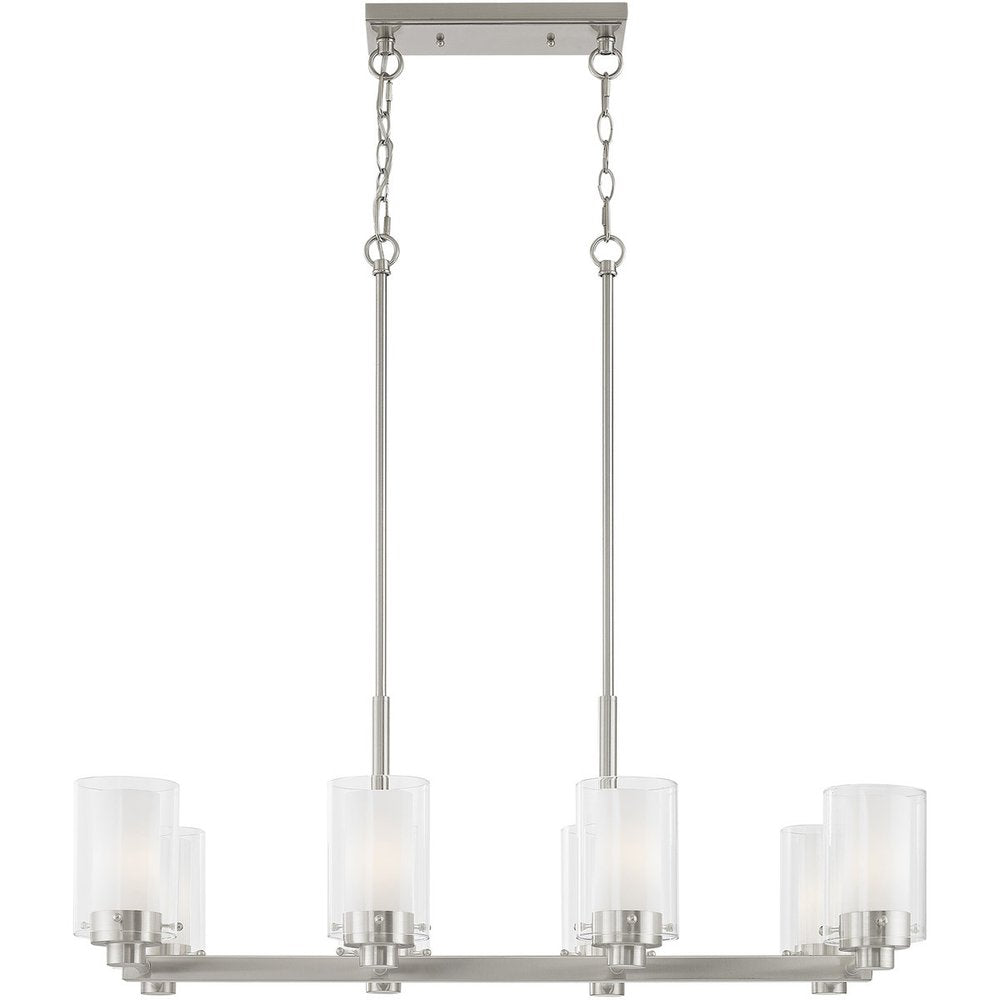 Eight Light Dimmable Chandelier With Shades