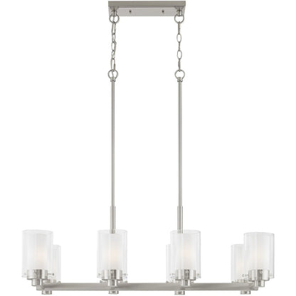 Eight Light Dimmable Chandelier With Shades