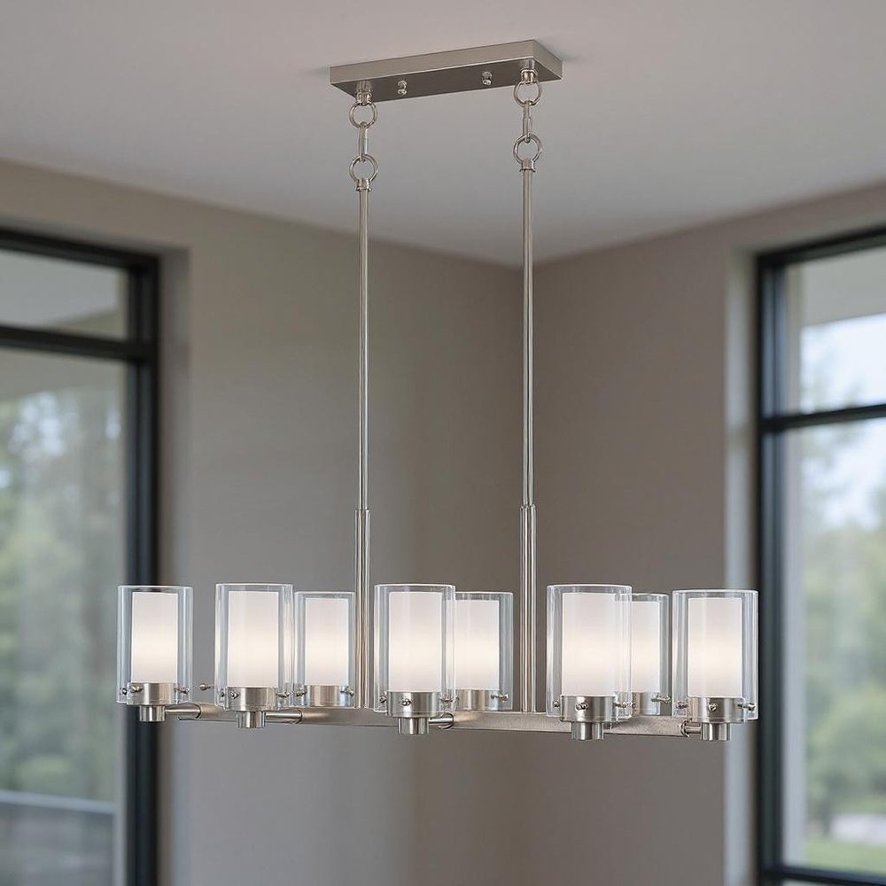 Ten Light Dimmable Chandelier With Shades