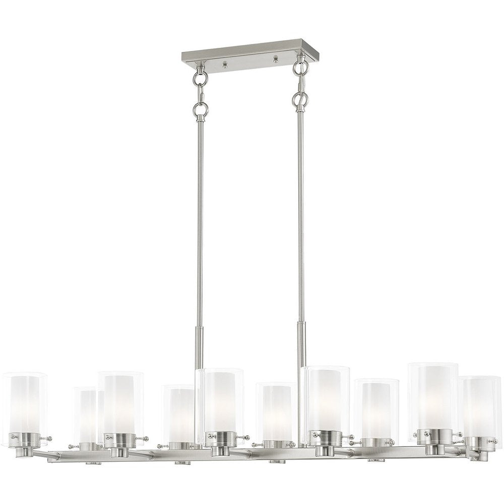 Ten Light Dimmable Chandelier With Shades