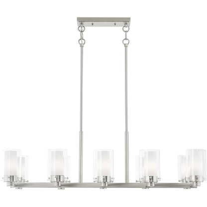 Ten Light Dimmable Chandelier With Shades