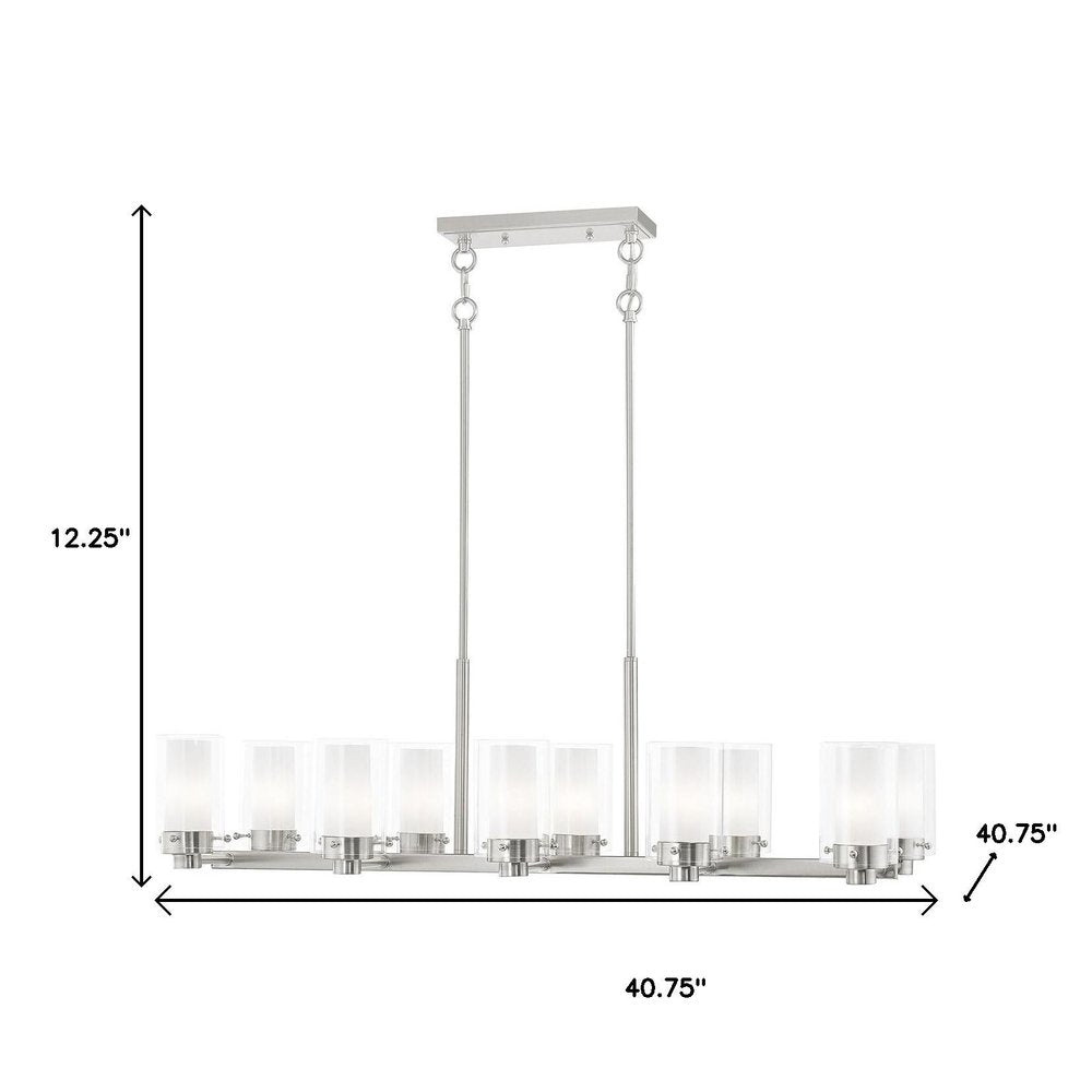 Ten Light Dimmable Chandelier With Shades