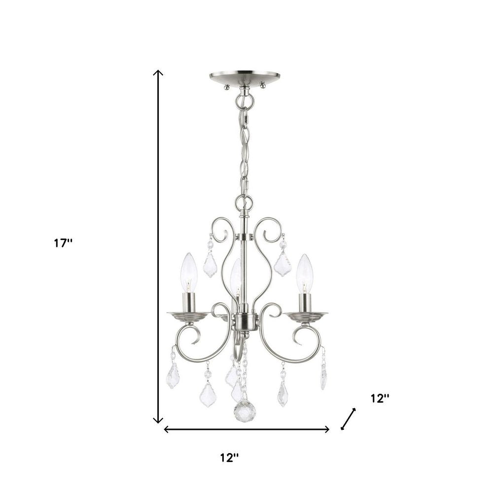 Three Light Dimmable Chandelier With Shades