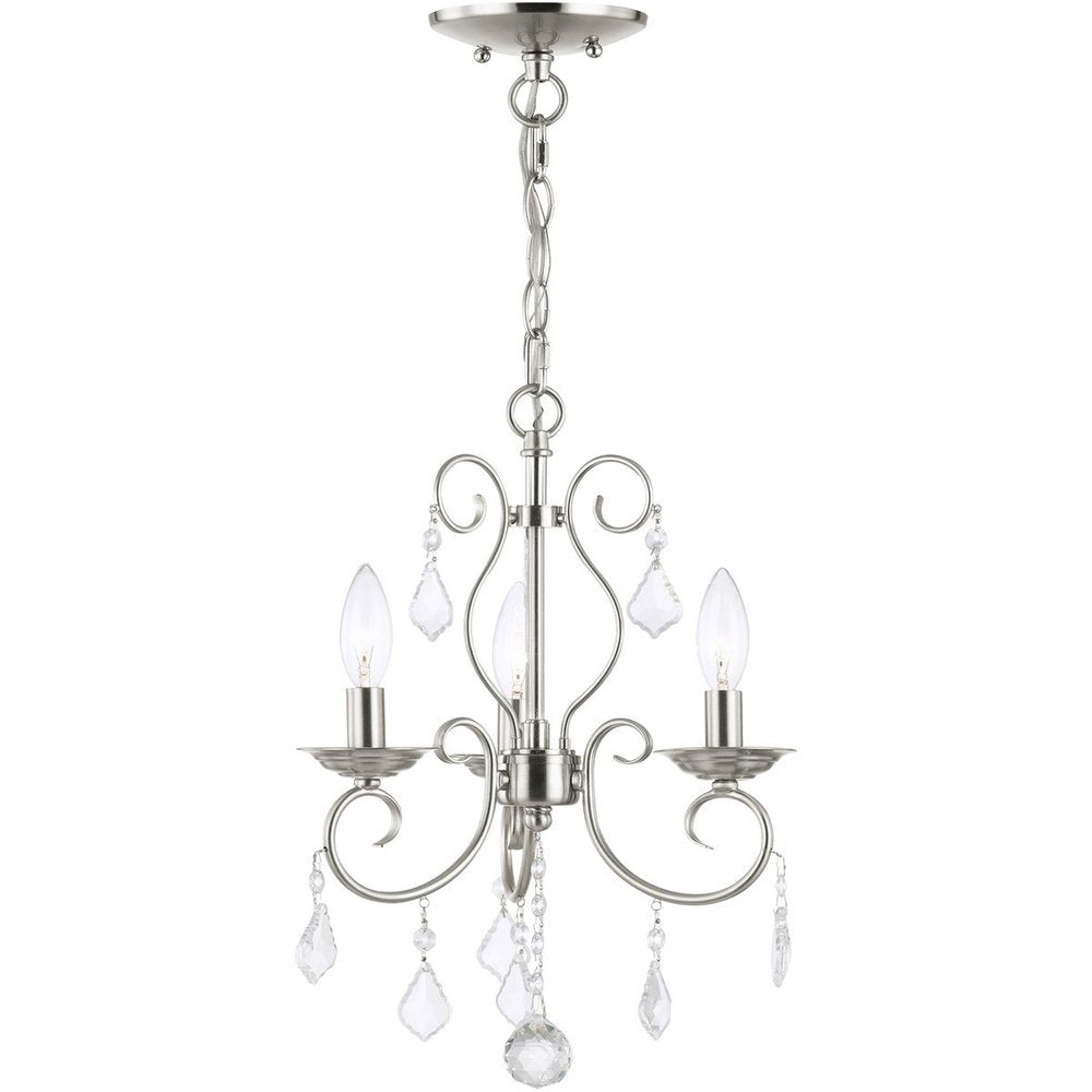 Three Light Dimmable Chandelier With Shades