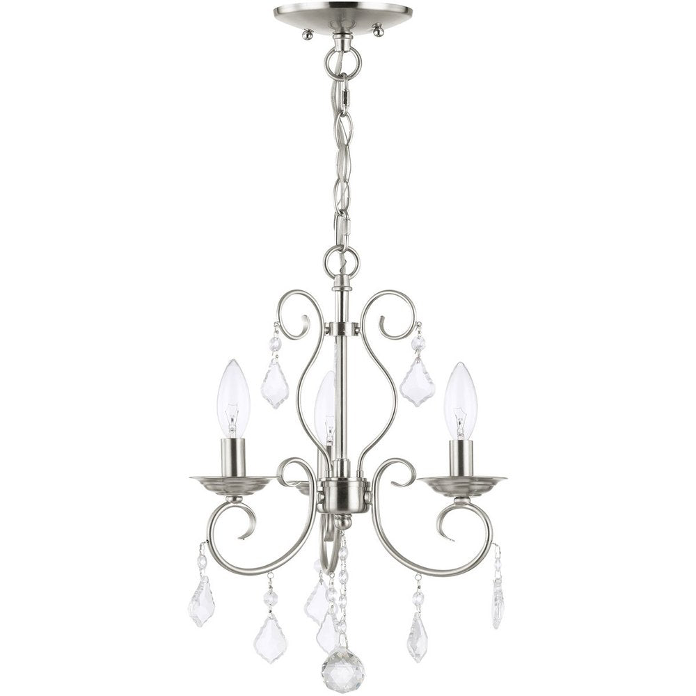 Three Light Dimmable Chandelier With Shades