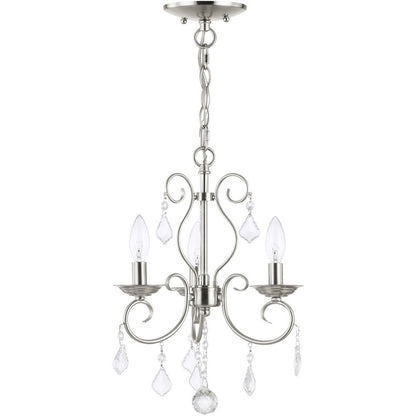 Three Light Dimmable Chandelier With Shades