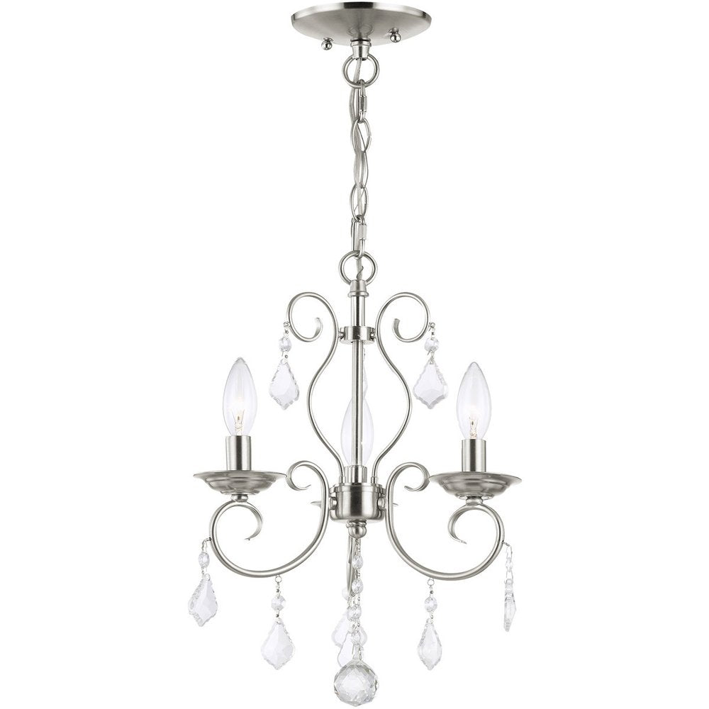 Three Light Dimmable Chandelier With Shades