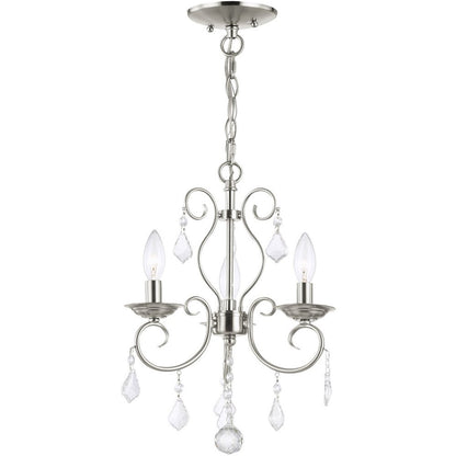 Three Light Dimmable Chandelier With Shades