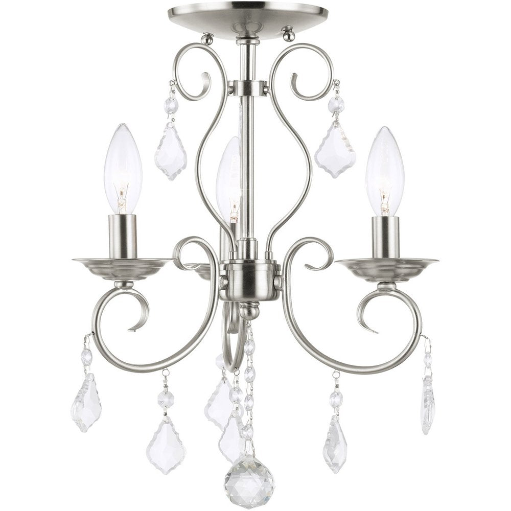 Three Light Dimmable Chandelier With Shades