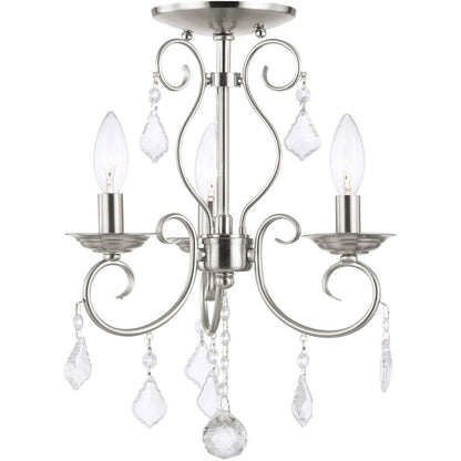 Three Light Dimmable Chandelier With Shades