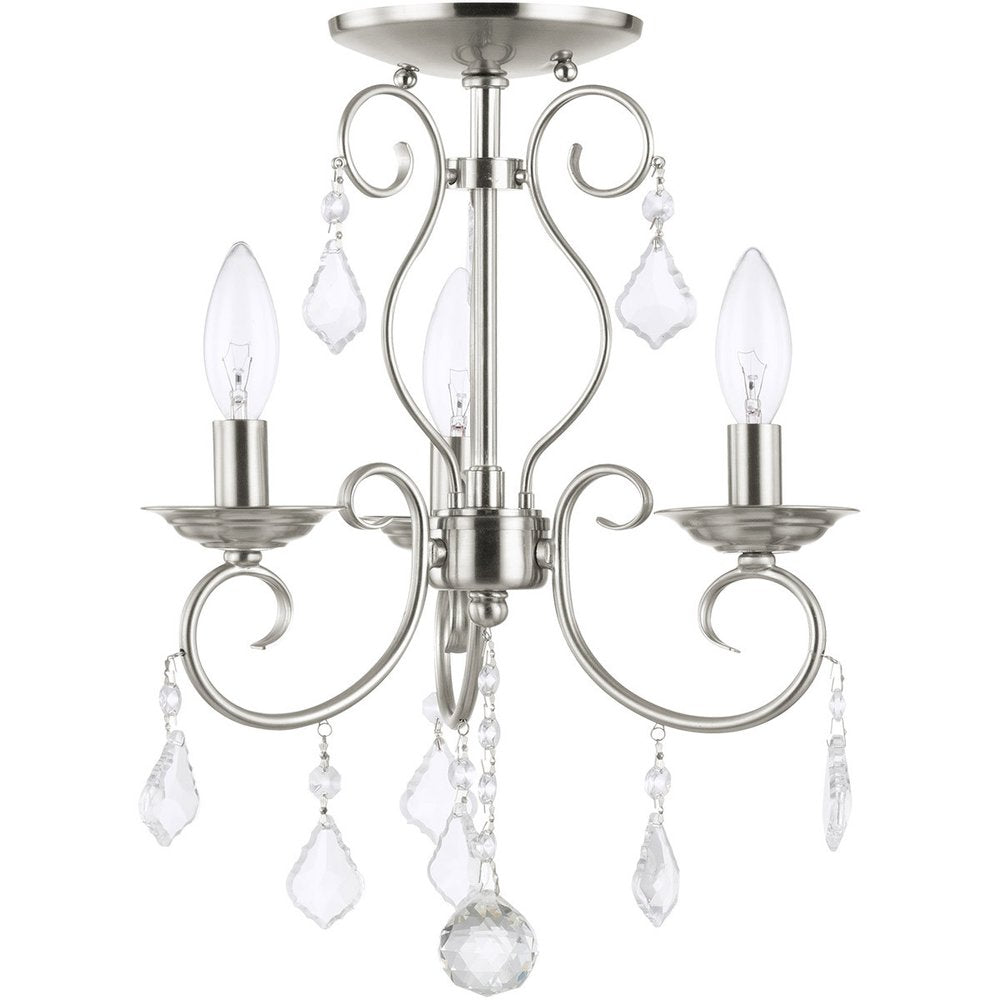 Three Light Dimmable Chandelier With Shades