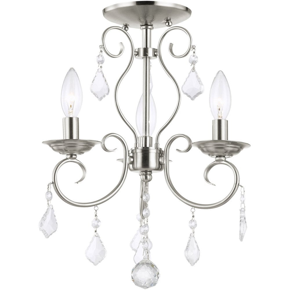 Three Light Dimmable Chandelier With Shades