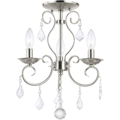 Three Light Dimmable Chandelier With Shades