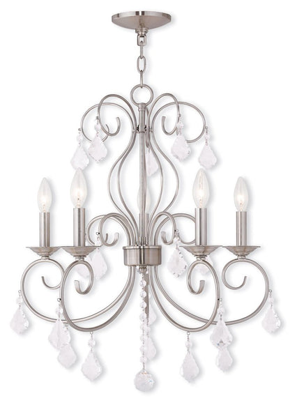 Five Light Dimmable Chandelier With Shades